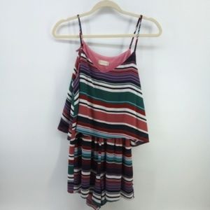 Altar'd State Romper Pink Mauve Green Purple Multicolored M
